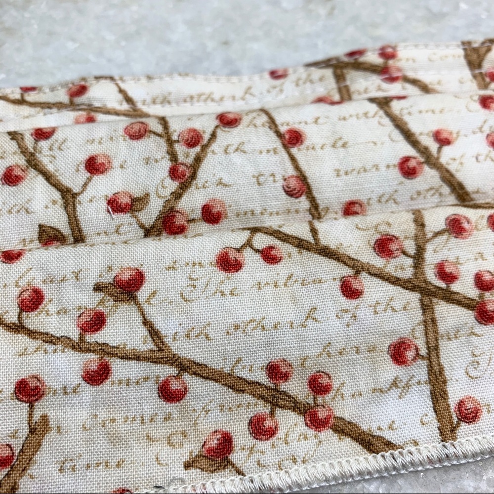 Cherries 4ply 100% Cotton Face Mask - Handmade - Picture 5 of 8